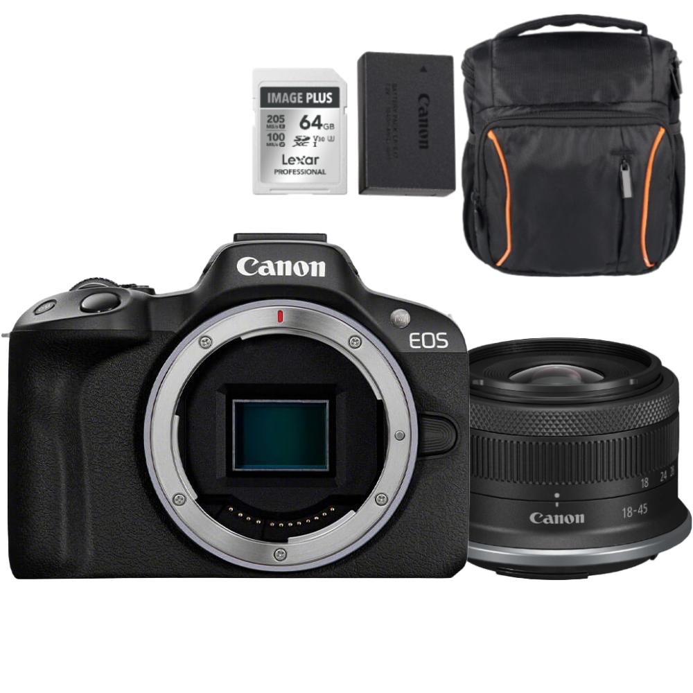 Canon EOS R50 Schwarz + RF-S 18-45 Holiday Kit