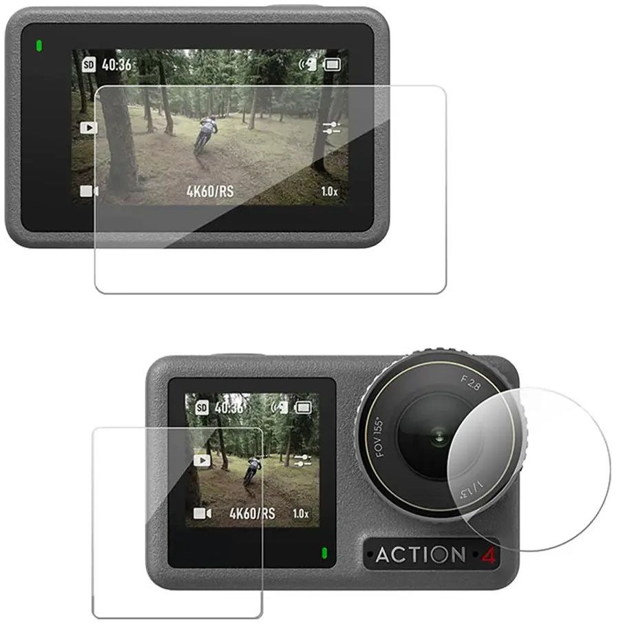 Telesin Displayschutzfolien-Set Glas DJI Action 3/4 - Extra Dünn