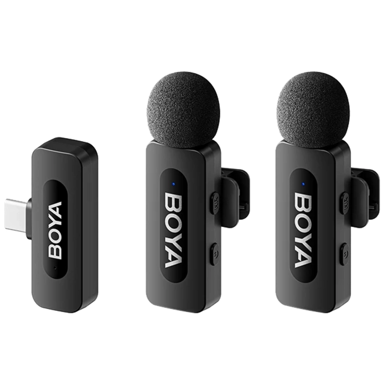 Boya BY-V20 V2.0 Drahtloses Lavalier-Mikrofon für USB-C - 2 x TX und 1 x RX