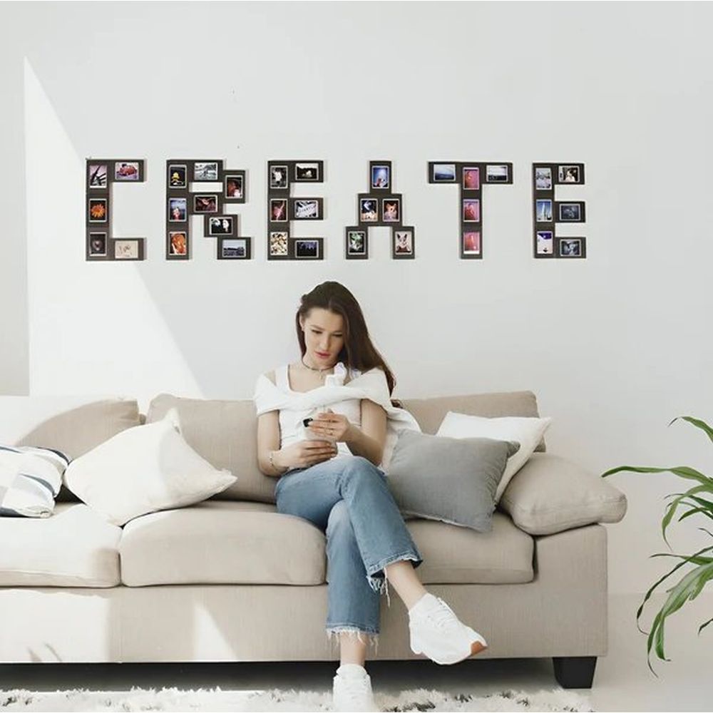 JollyLook Deko-Rahmen (10er-Set), braun gefärbt