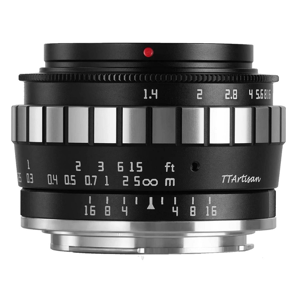 TTArtisan APS-C 23mm F/1.4 MFT Schwarz+Silber