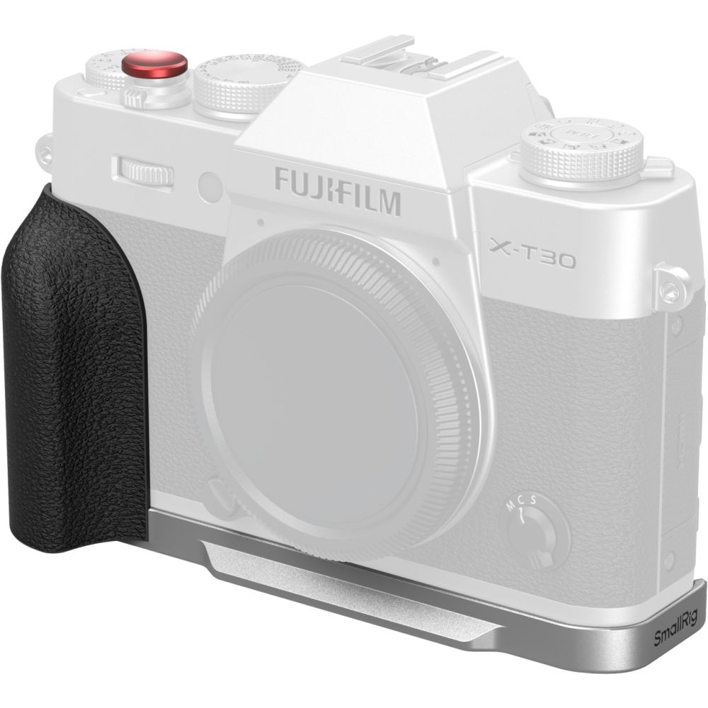 SmallRig 5664 L-förmige Montageplatte mit Silikongriff für FUJIFILM X-T30 / X-T30 II / X-T30 III, Silber