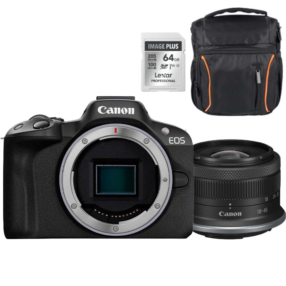 Canon EOS R50 Schwarz + RF-S 18-45mm IS STM Starter Kit