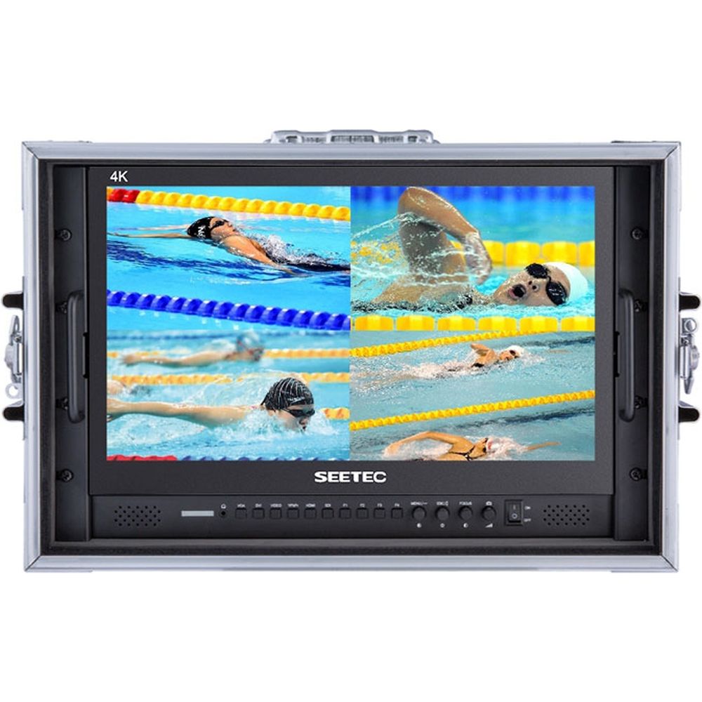 Moniteur de diffusion SEETEC 4K156-9HSD 15,6 pouces 4K 3840x2160 avec flight case