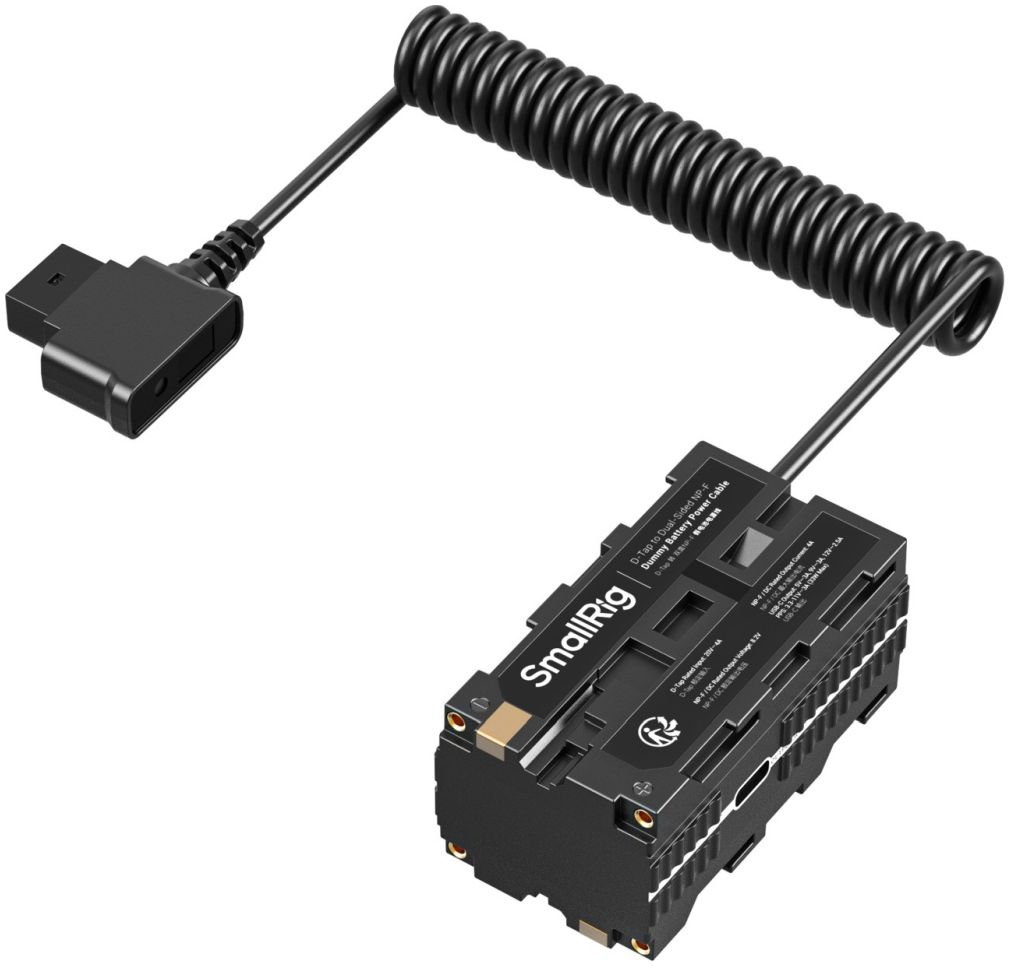 SmallRig 4884 Câble d'alimentation D-Tap vers batterie factice NP-F double face