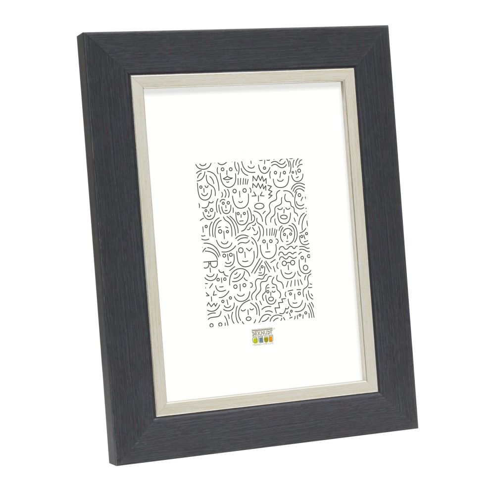 Deknudt Cadre photo gris avec bordure argentée 20x20 S45VF7