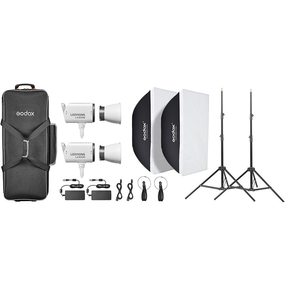 Godox Litemons LA300Bi Bi colour LED Video Light 2 light kit