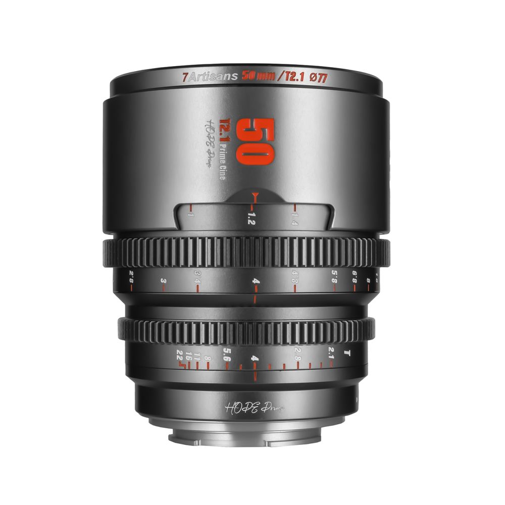7artisans 50mm T2.1 Sony (monture E) Gris titane