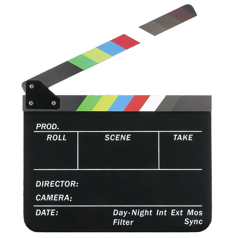 Caruba Clap de cinéma professionnel noir / couleur (marqueur pour tableau blanc)