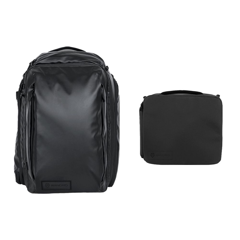 WANDRD Transit 45L Travel Backpack Black Essential+ Bundle