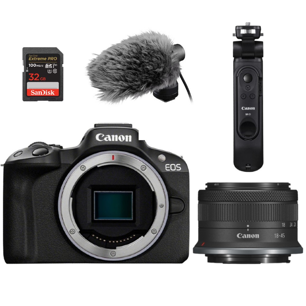 Canon EOS R50 noir + RF-S 18-45mm Content Creator Kit