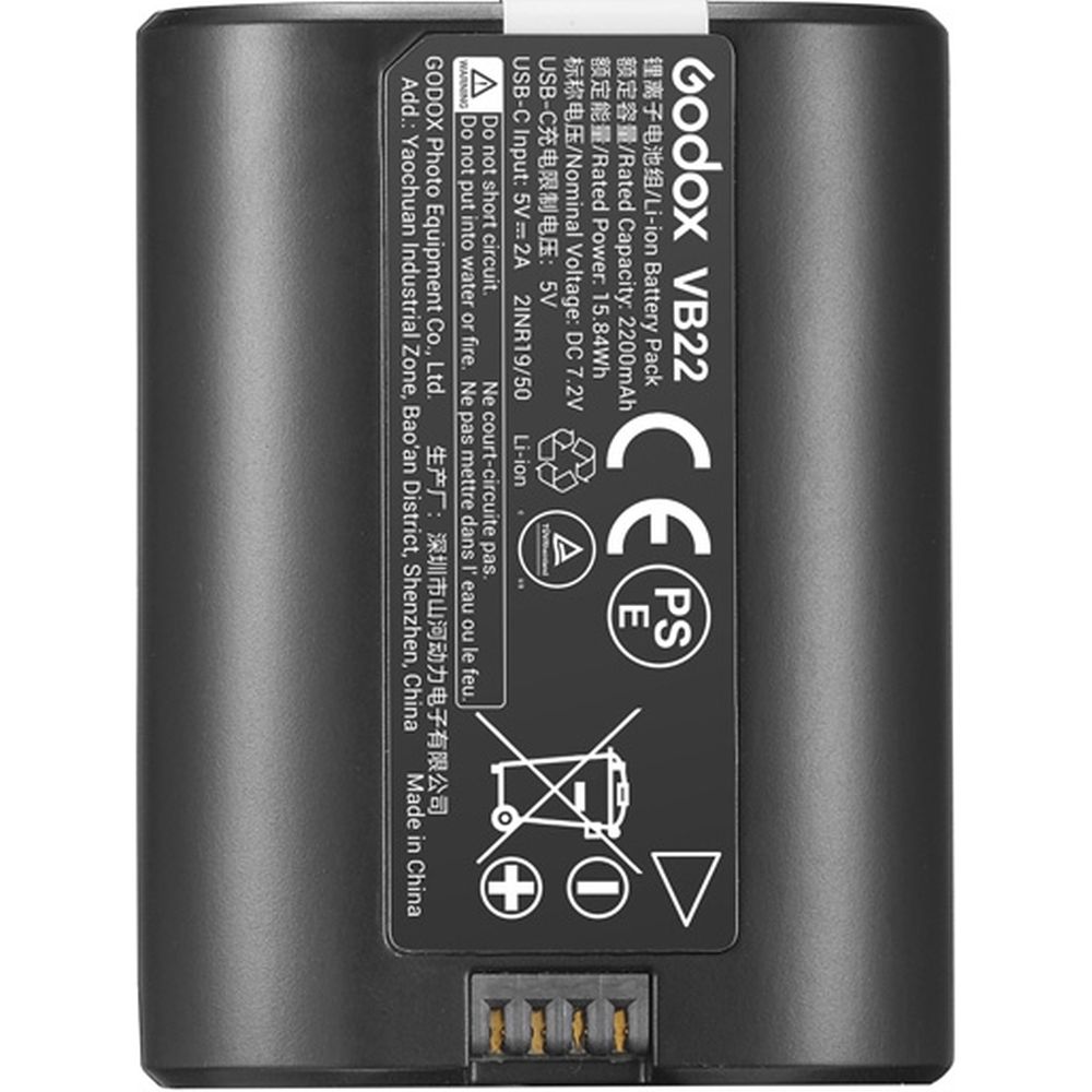 Batterie rechargeable Godox VB-22 pour flash tactile TTL V480 Li-ion
