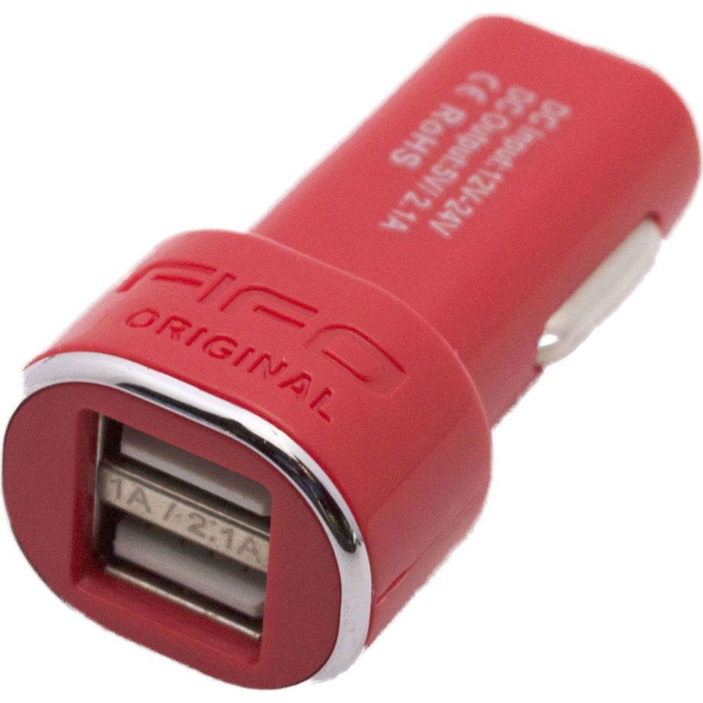 FIFO Dual Car Chargeur USB Rouge (sans cable) (47207 rouge)