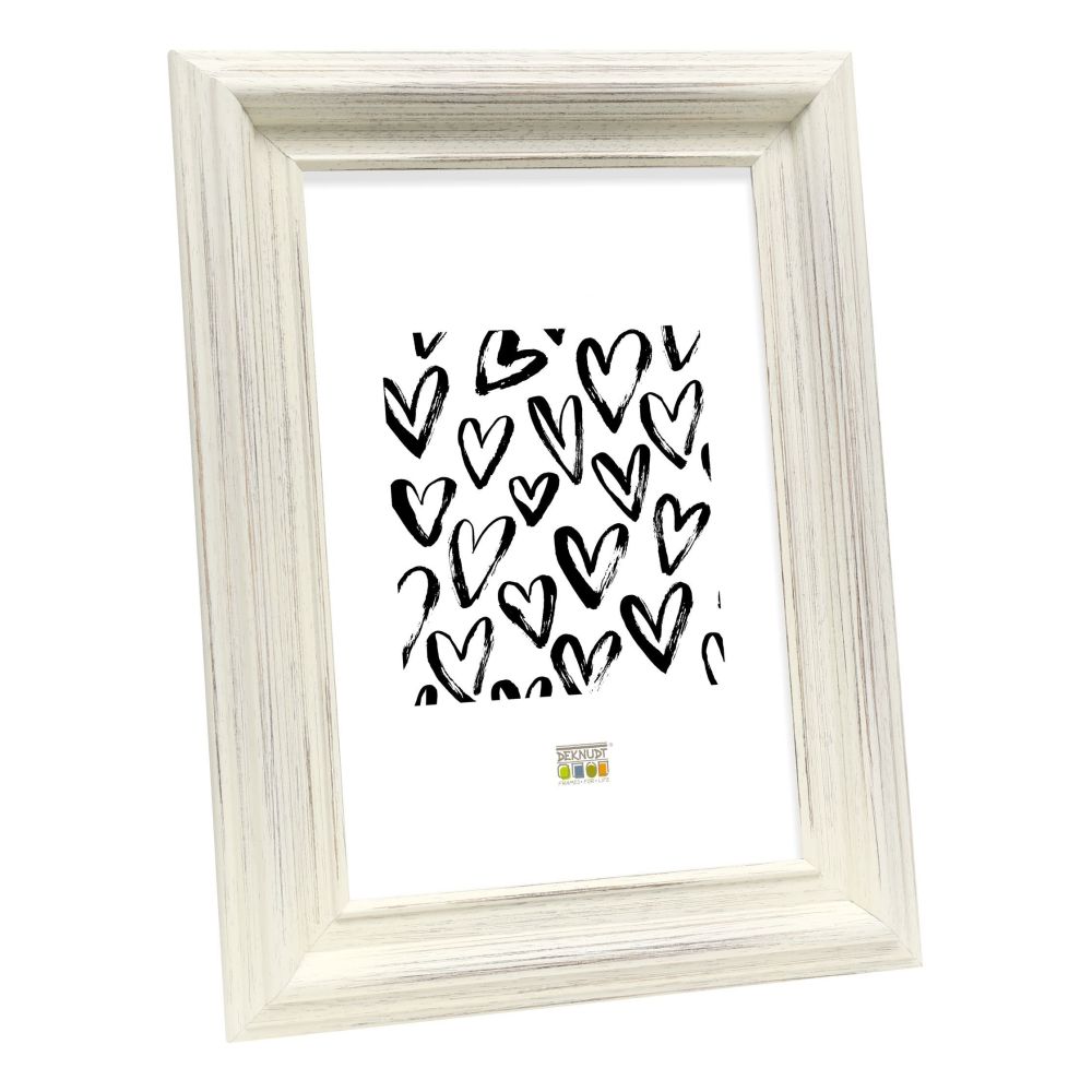 Deknudt Cadre photo classique large peint en blanc 13x18 S55DF1
