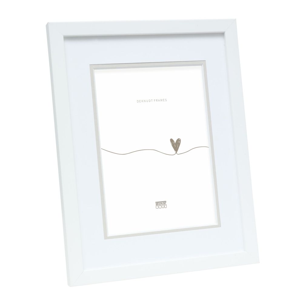 Deknudt Cadre photo blanc avec passe-partout 20x30 S43AK1