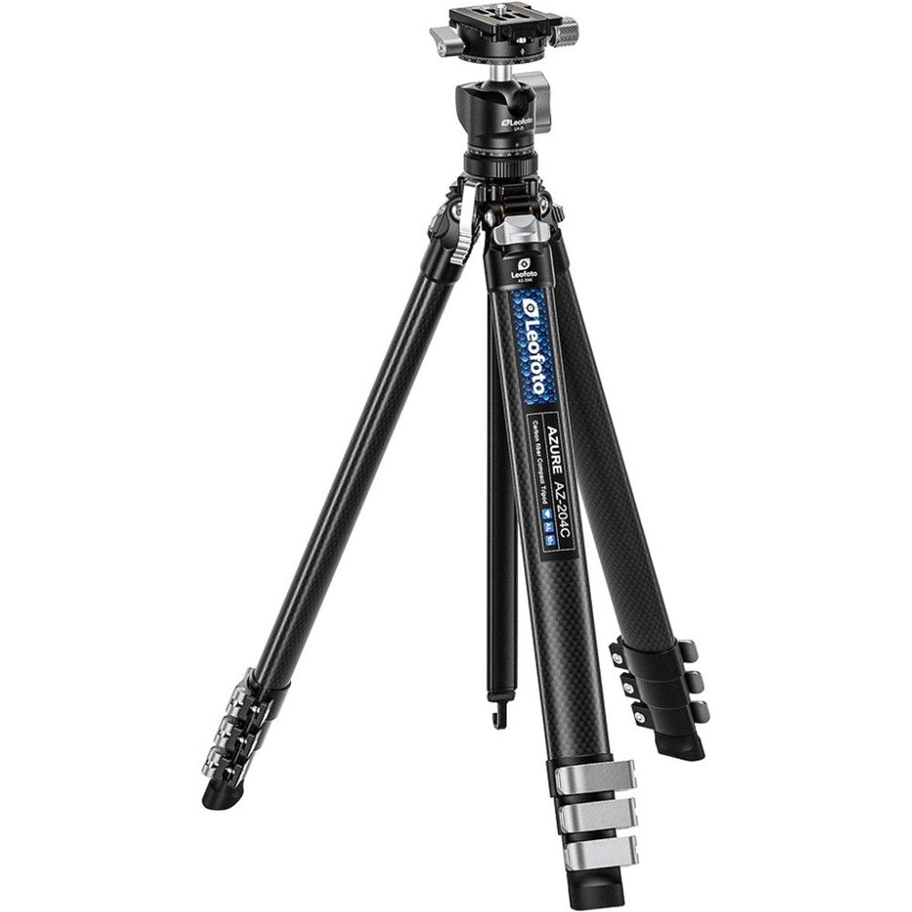 Trépied ultra-compact Leofoto série Azure AZ-204C+LH-25R, demi-argenté