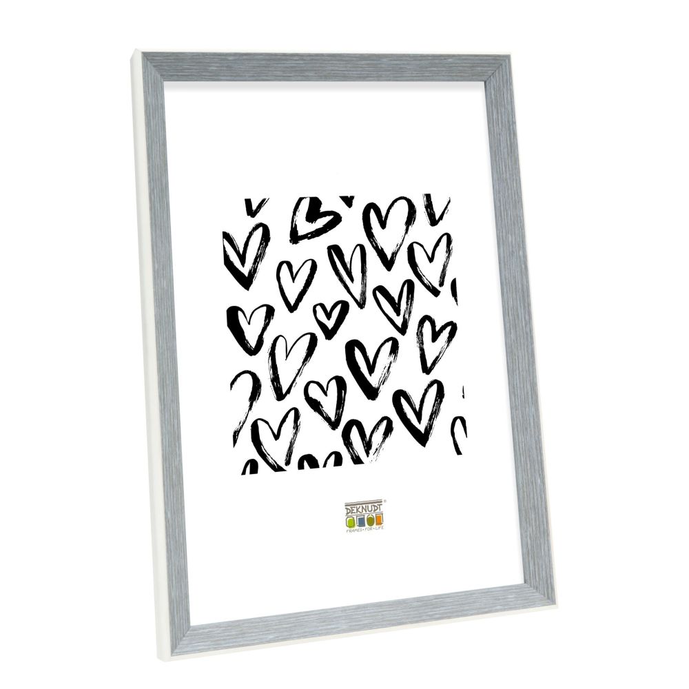 Deknudt Cadre photo gris-bleu avec bordure blanche 13x18 S46CH7