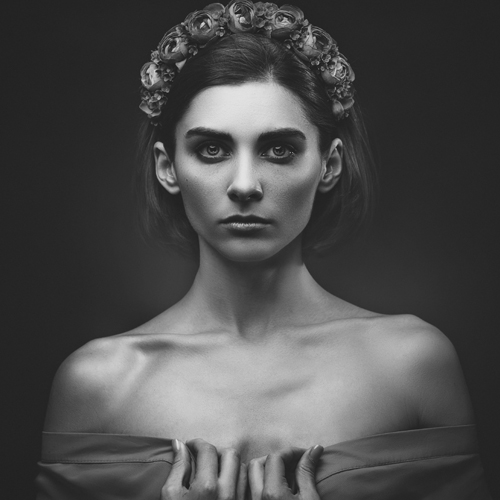 Modelfotografie zwart-wit portret