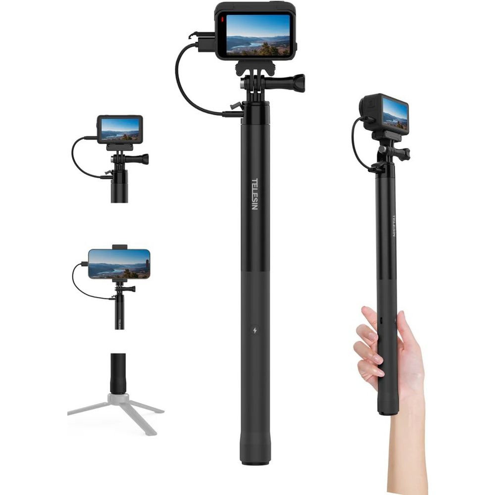 Perche à selfie Telesin Power 2.0 - 102 cm, 18 W, 5000 mAh