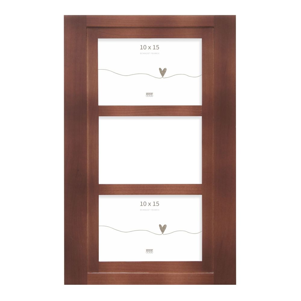 Deknudt Cadre en bois marron pour 3 photos 10x15 S59KH2