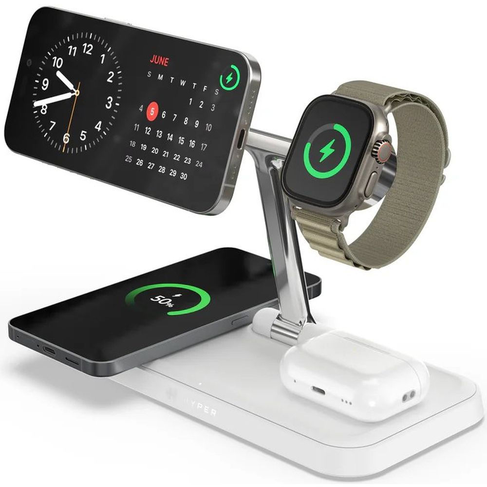 Support de charge magnétique 4 en 1 Hyper HyperJuice Qi2