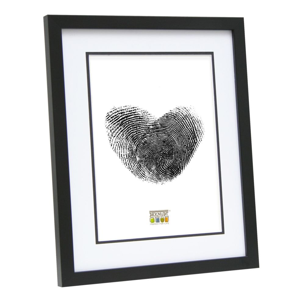 Deknudt Cadre photo en noir avec passe-partout 15x20 S43AK2