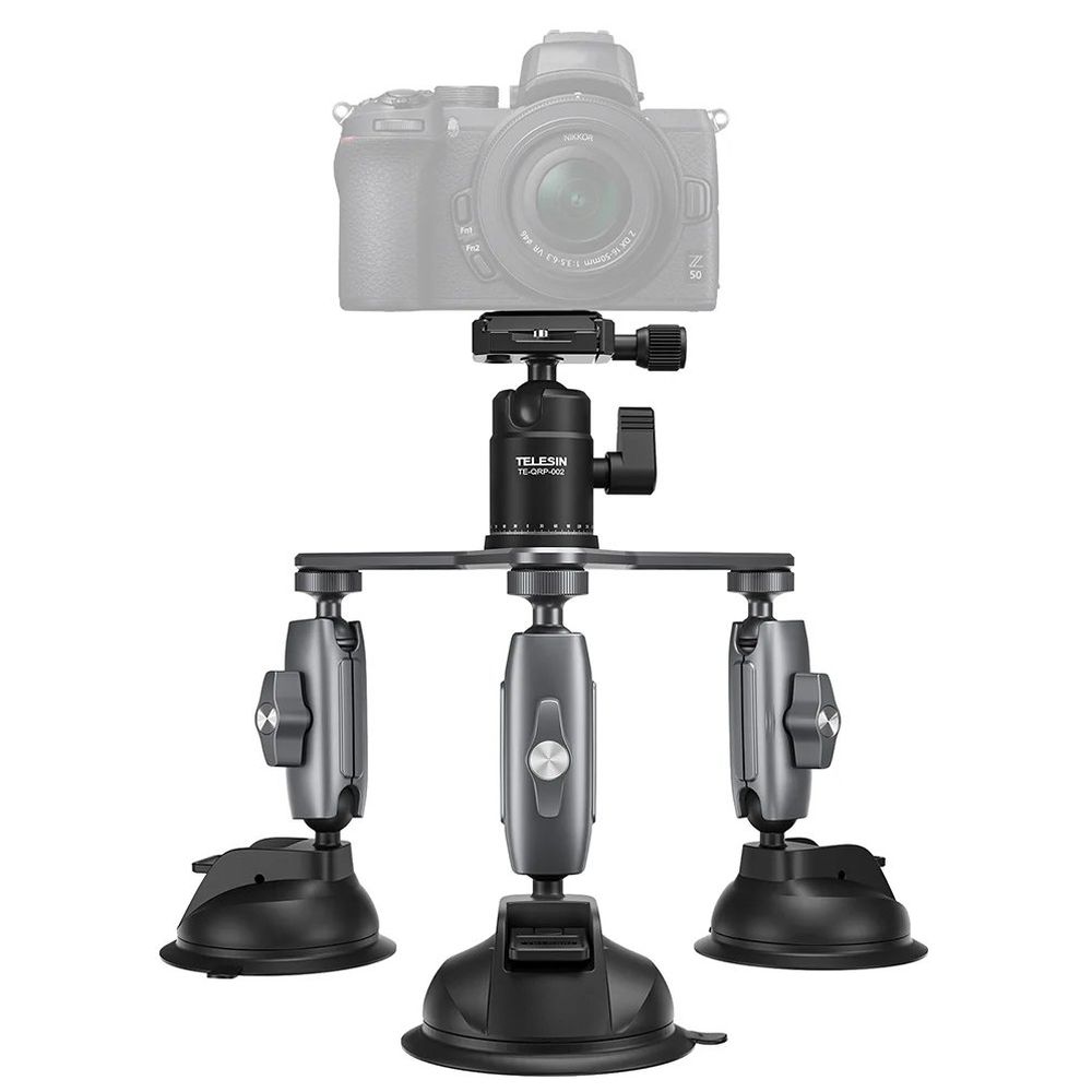 Telesin 3-Arm Suction Mount for GoPro+camera (avec 3 ventouses)