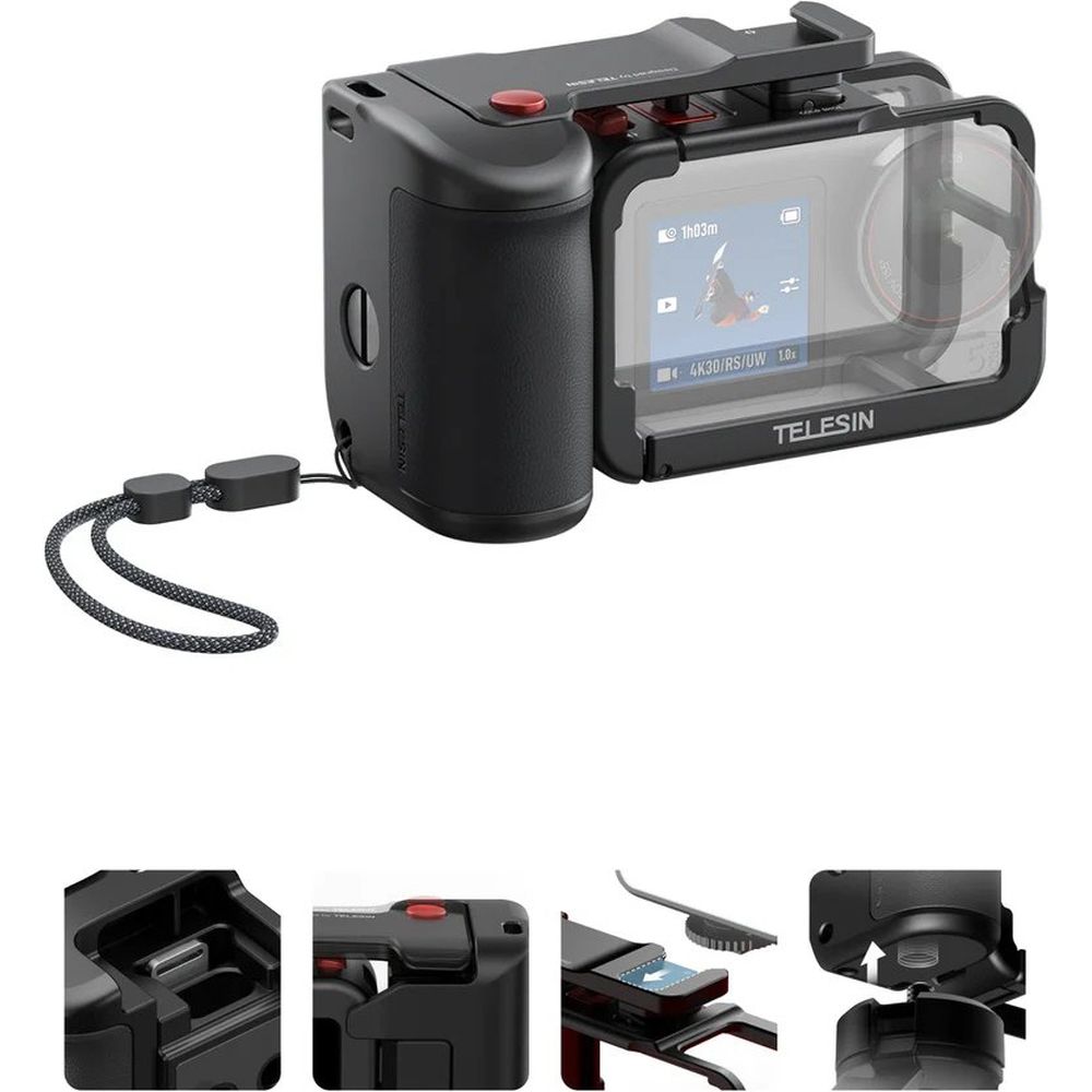 Poignée et cage Telesin pour photographie de rue DJI Osmo Action 3/4/5