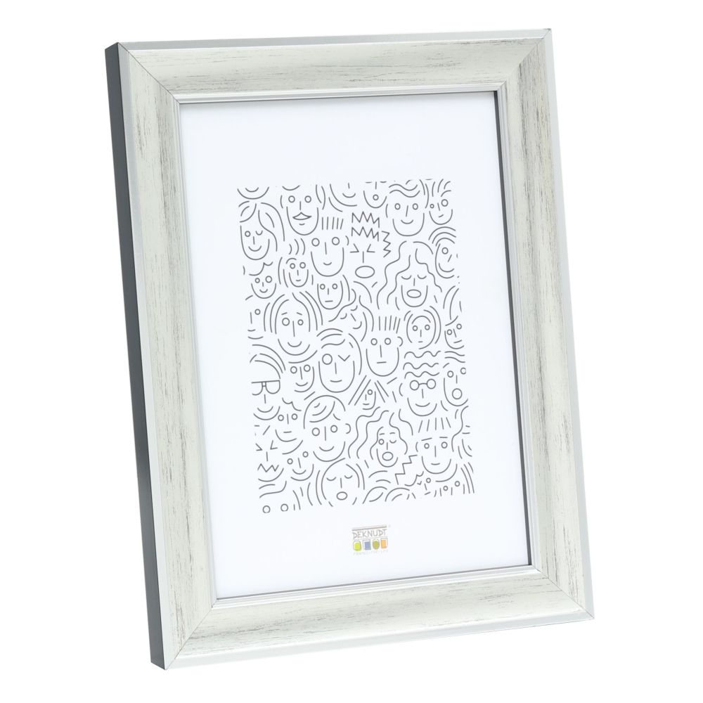 Cadre photo en bois argenté avec nuances de gris foncé Deknudt 18x24 S40JE2
