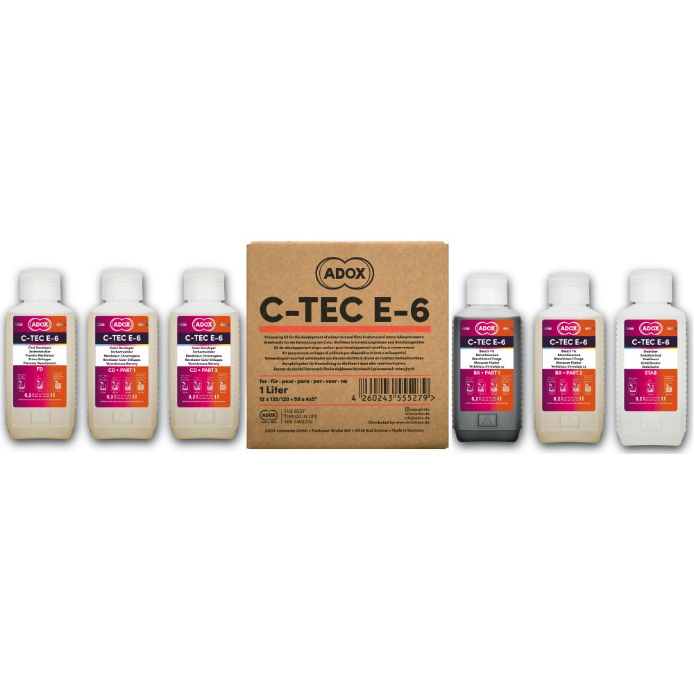 Kit 3 bains Adox C-tec E-6 pour 12 films