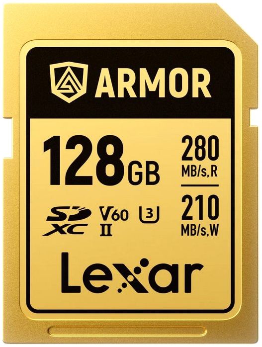 Lexar Professional Gold Armor Carte SD UHS-II V60 R280/W210 MB/s IP68 - 128GB