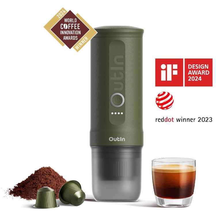 OutIn Nano Portable Electric Espresso Machine – Vert forêt