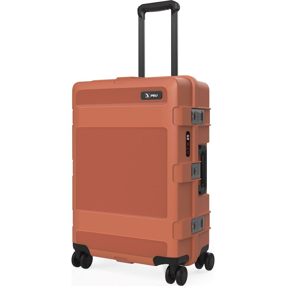 Valise de voyage rigide Peli ATX TRVL, format moyen, couleur argile ferreuse.