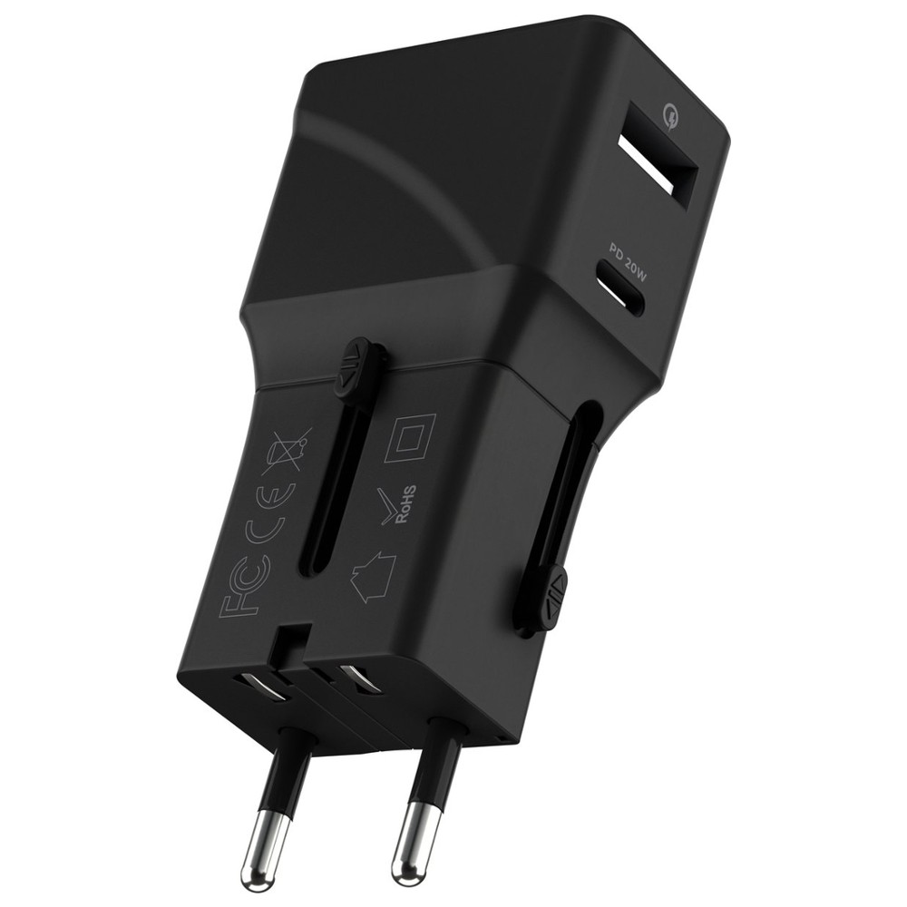Rolling Square Adaptateur de voyage Pocket Noir