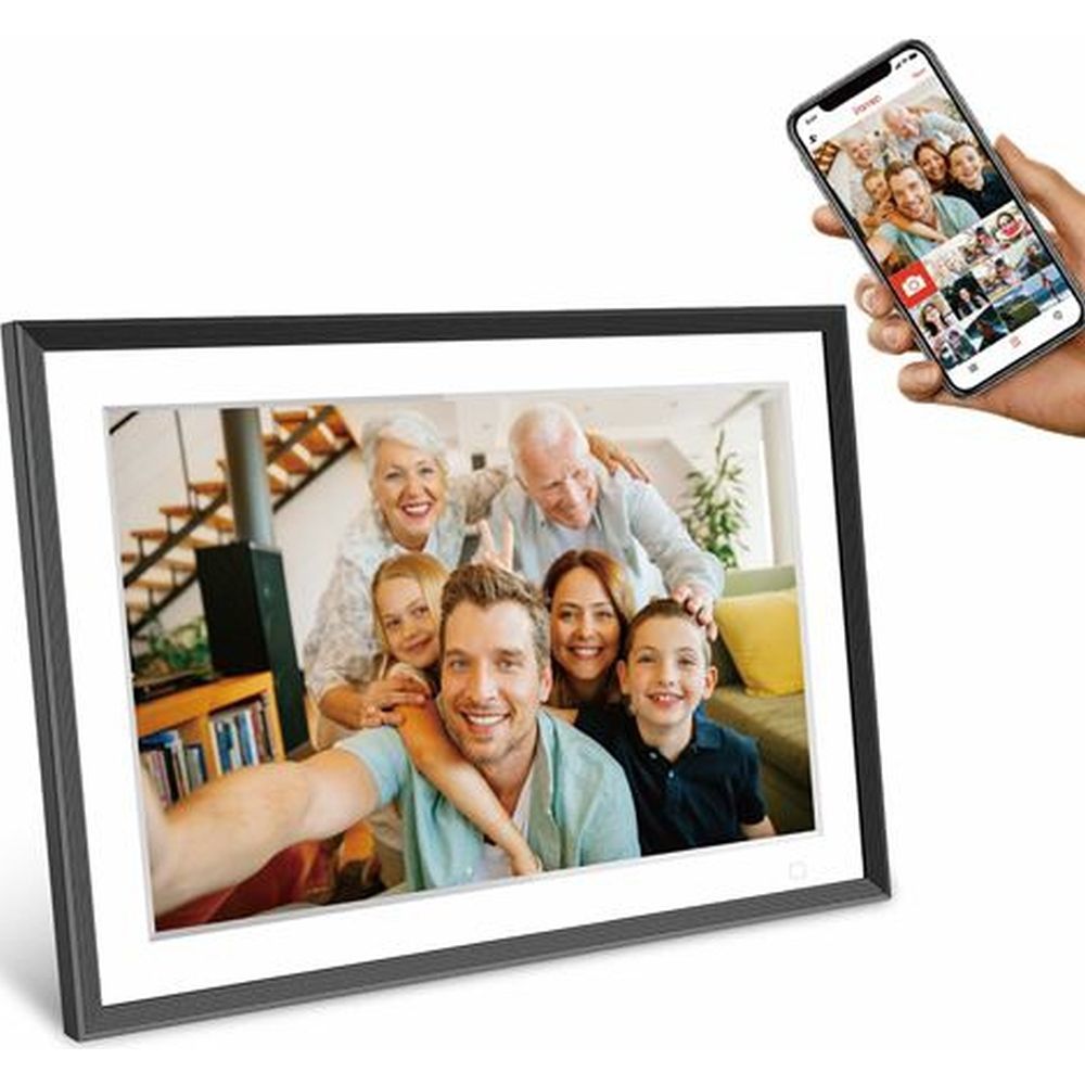 Cadre photo numérique Frameo HF-109T Noir 10,1 pouces avec FrameGlow