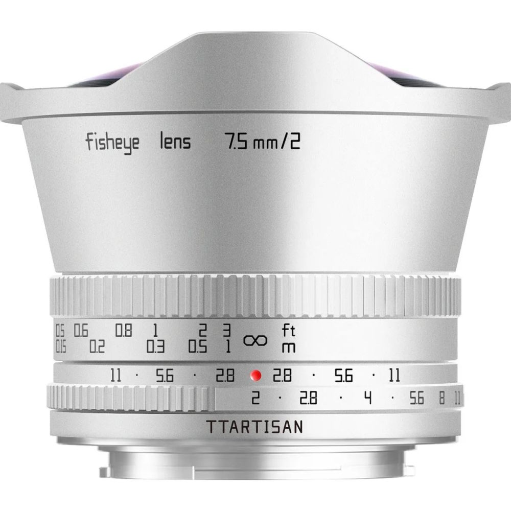 Objectif TTArtisan APS-C 7,5 mm F/2.0 monture Fuji X argenté