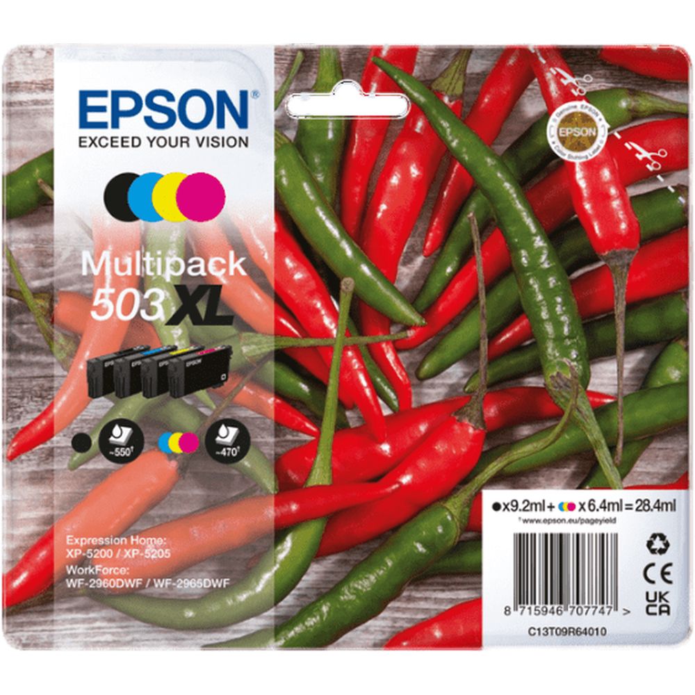 Pack multiple Epson 4 couleurs 503XL Encre