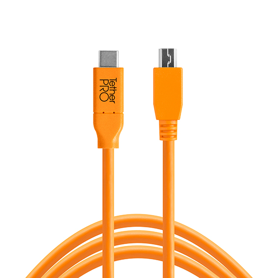 Tether Tools TetherPro USB-C to 2.0 Micro-B 5-Pin 4,6m oranje