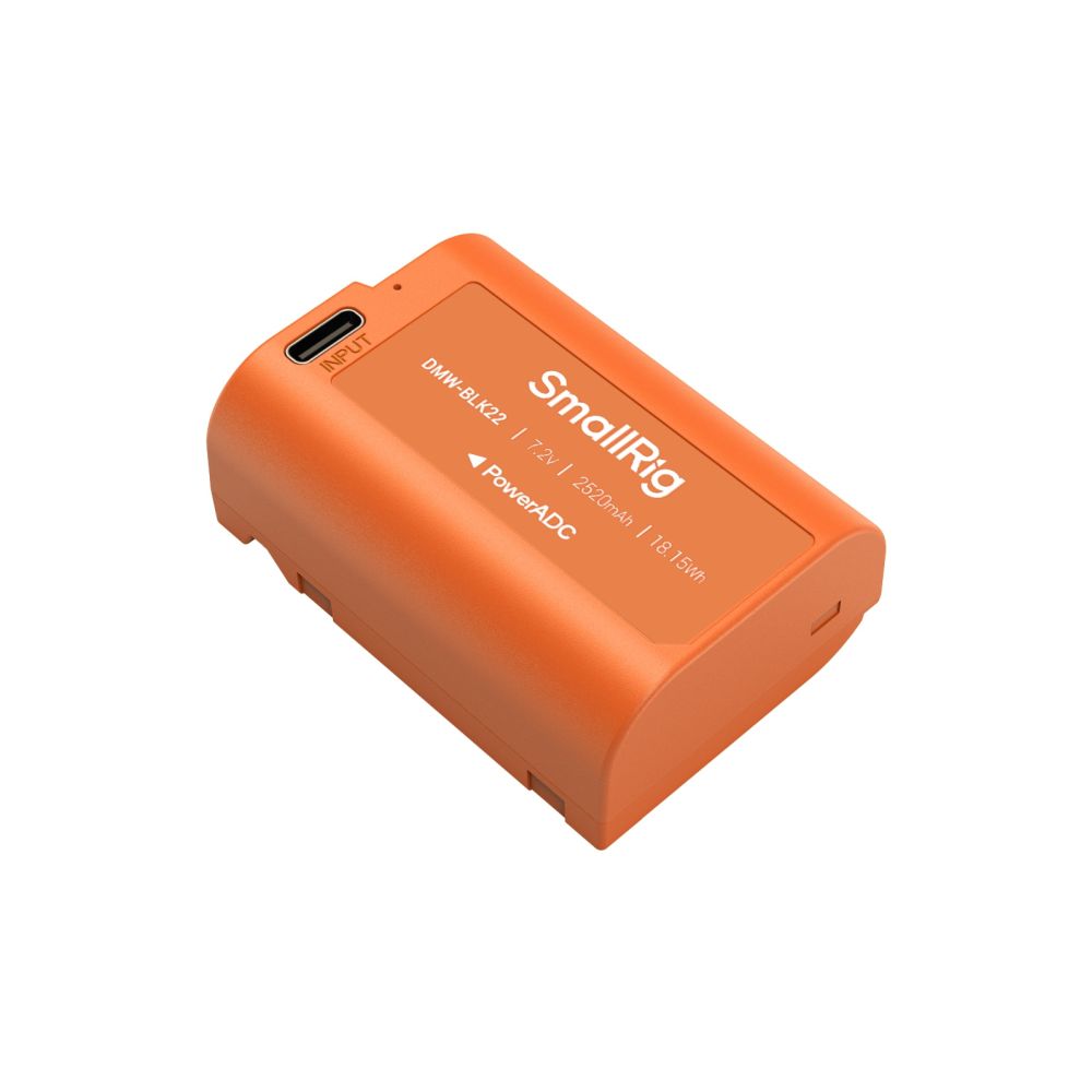 SmallRig 4979 DMW-BLK22 Batterie rechargeable USB-C pour appareil photo, orange