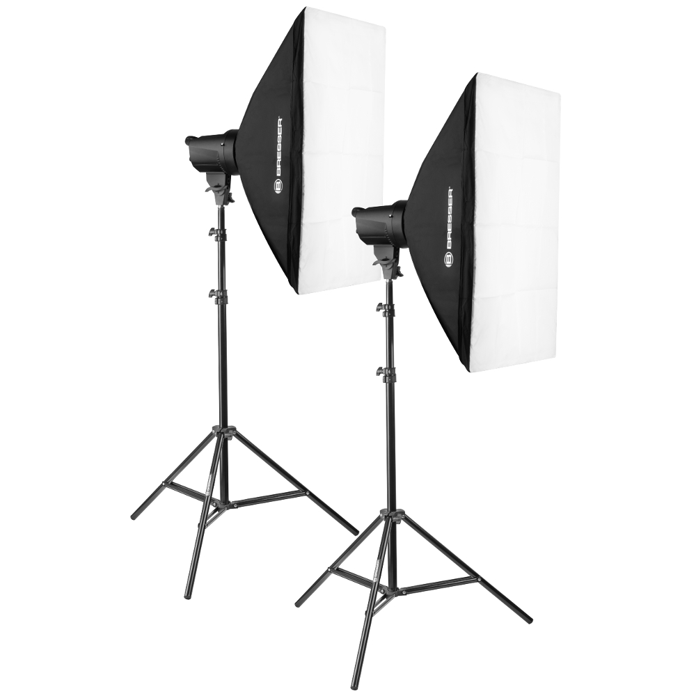 Kit 2 Flashs De Studio Bresser BRT-200B 200W