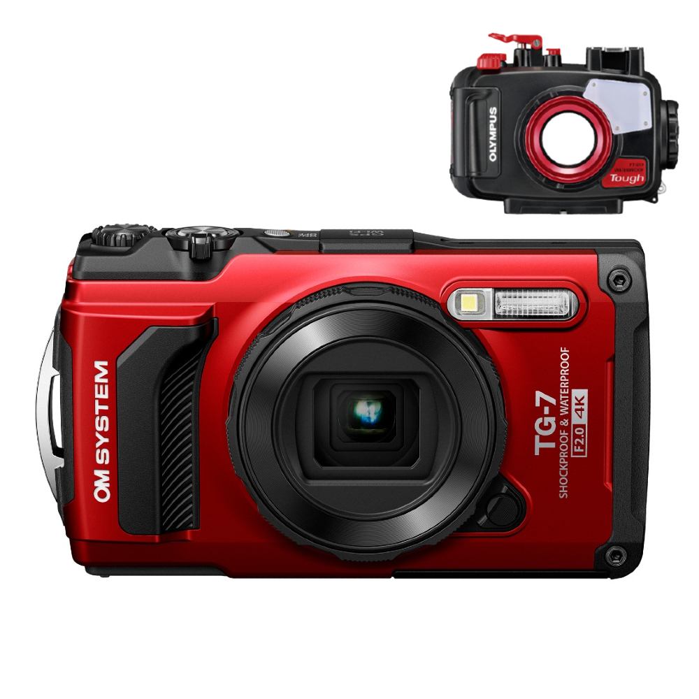 Kit de plongée OM SYSTEM Tough TG-7 rouge