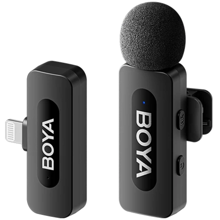 Boya BY-V1 V2.0 Microphone de Lavalier sans fil pour Lightning - 1 x TX et 1 x RX