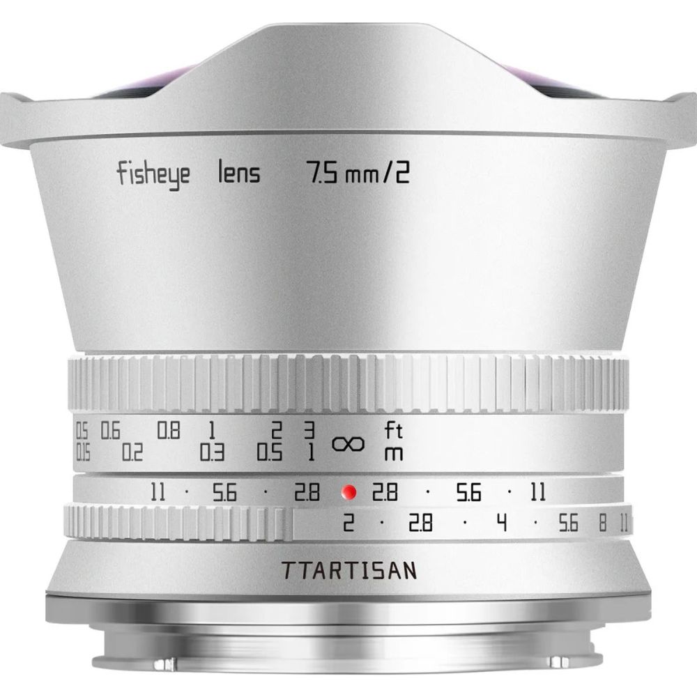 Objectif TTArtisan APS-C 7,5 mm F/2.0 à monture Nikon Z argenté