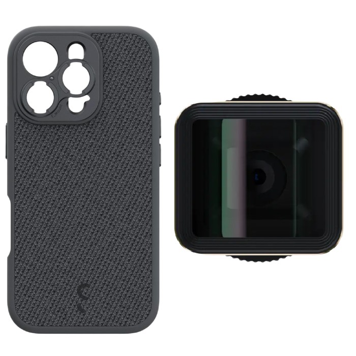 ShiftCam iPhone 16 Pro Case Tissu Gris Foncé + LensUltra 1,33x Anamorphic