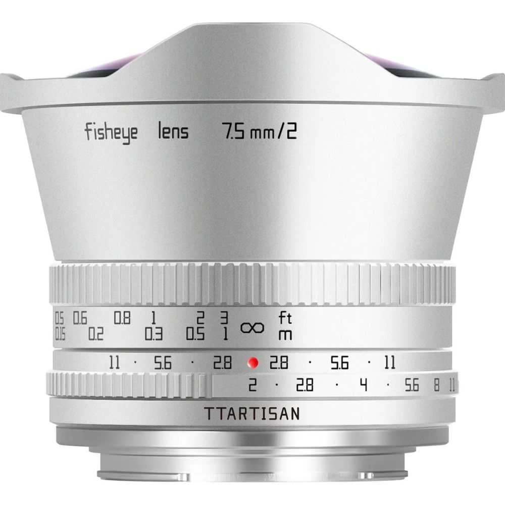 Objectif TTArtisan APS-C 7,5 mm F/2.0 monture Sony E argenté