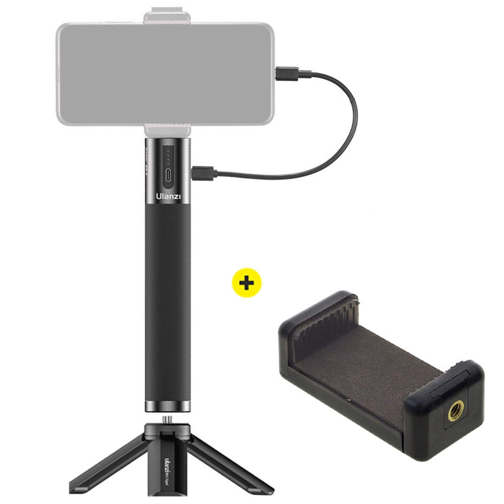 Ulanzi BG-3 Trépied Powerbank 10,000mAh + Support de téléphone universel Kamera Express noir
