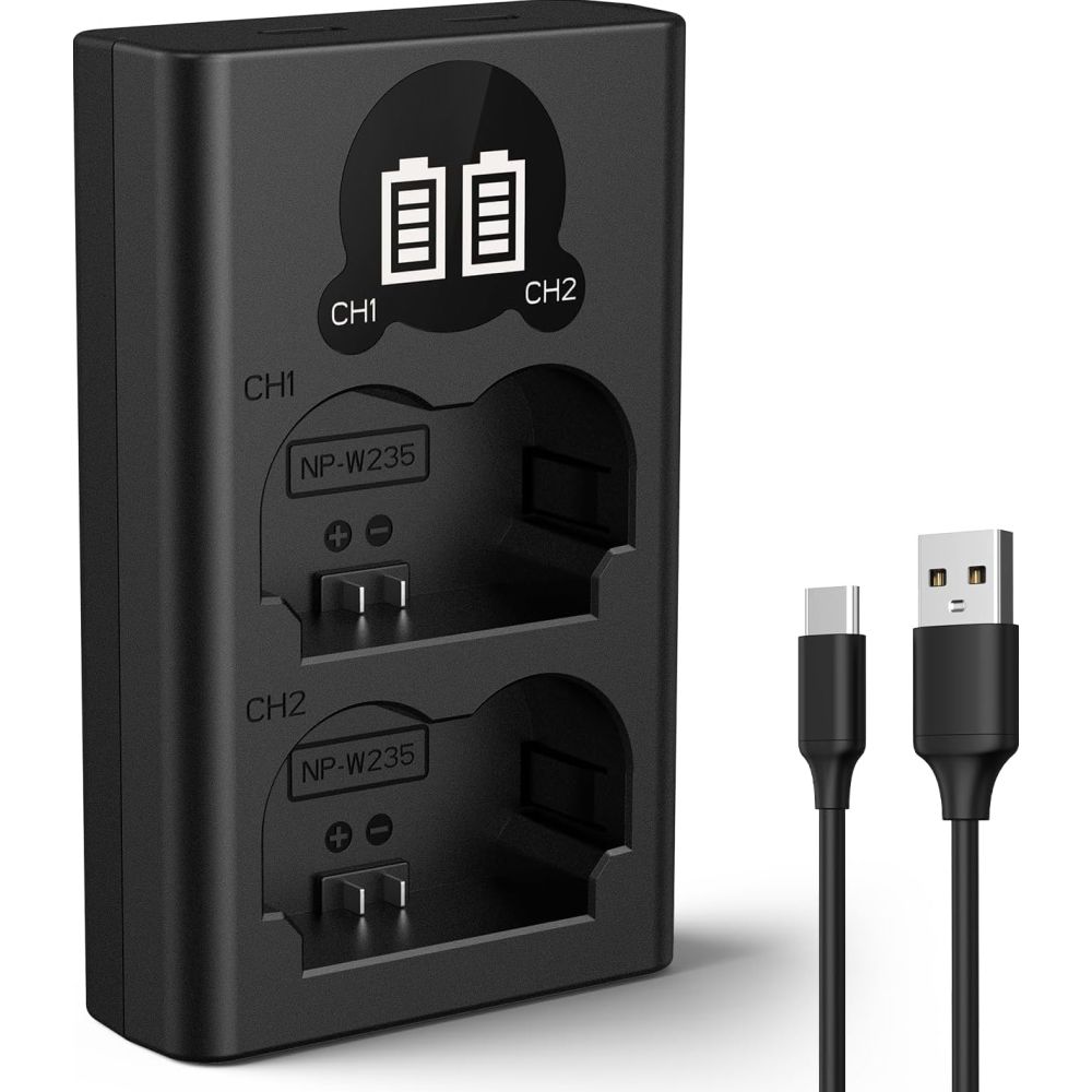 K&F Concept NP-W235 Chargeur double batterie USB-C avec écran