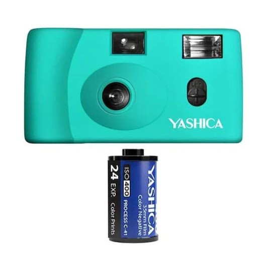 Yashica MF1 turquoise Set with Film
