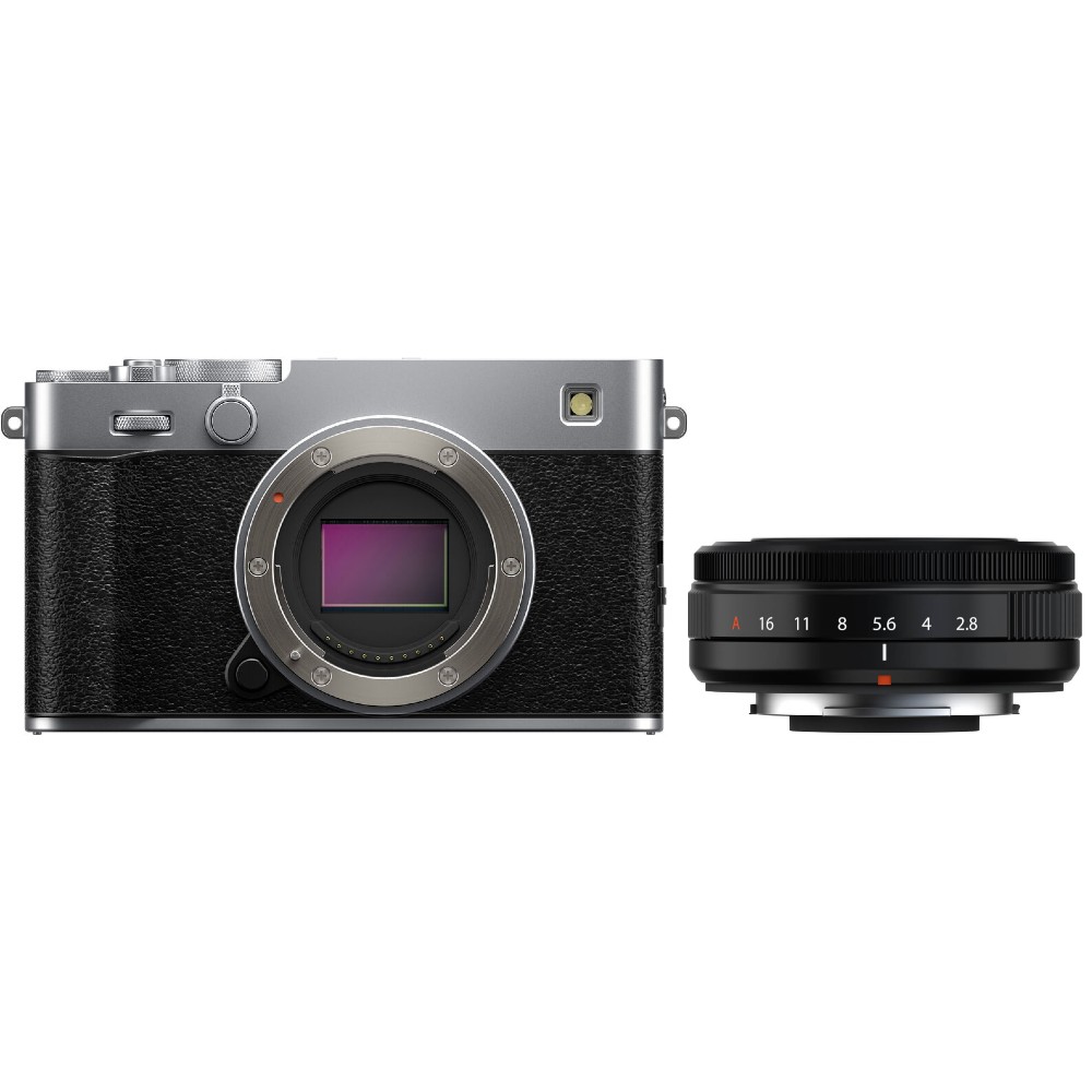 Fujifilm X-E5 argent + XF 27 mm F/2,8 R WR