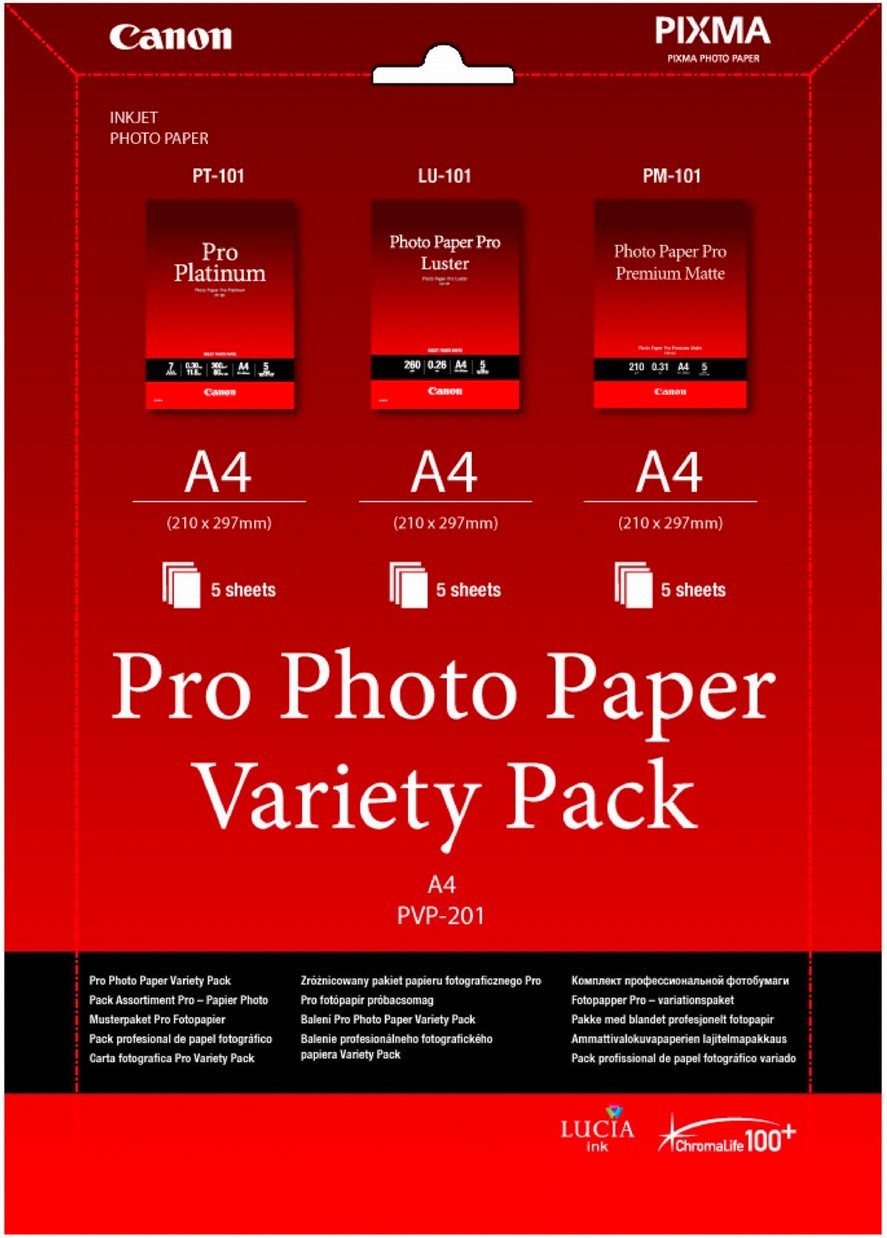 Papier Photo Canon PVP-201 Pro Variety Pack A4 (3x5)
